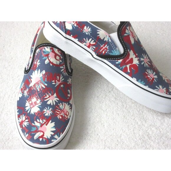 COPY - Vans Women's Classic Slip On Vans Crew Floral Red Canvas Shoes Sizes NIB - Picture 4 of 5